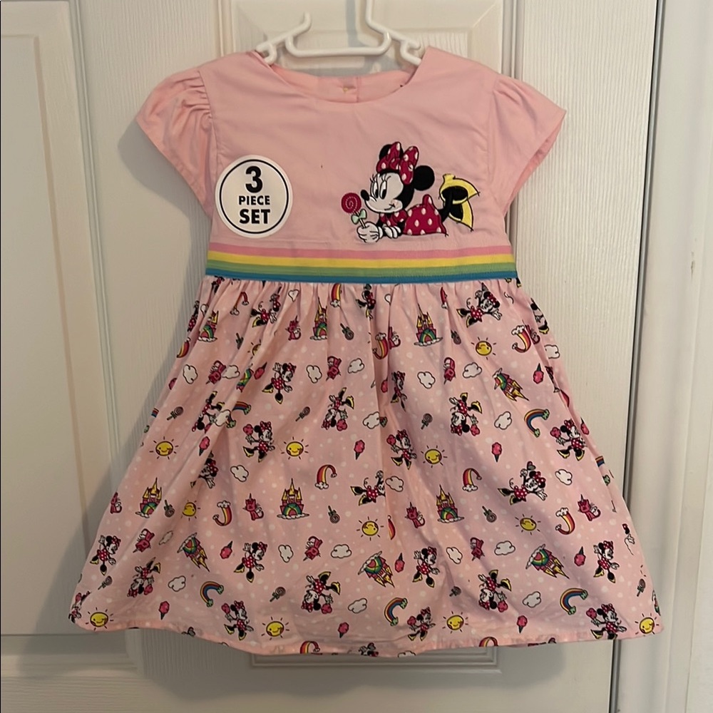 Disney Pink and Black Casual Sundress with Flutter Sleeves